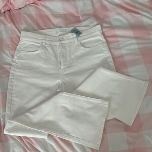 LOFT White Flare Wide Leg Jeans